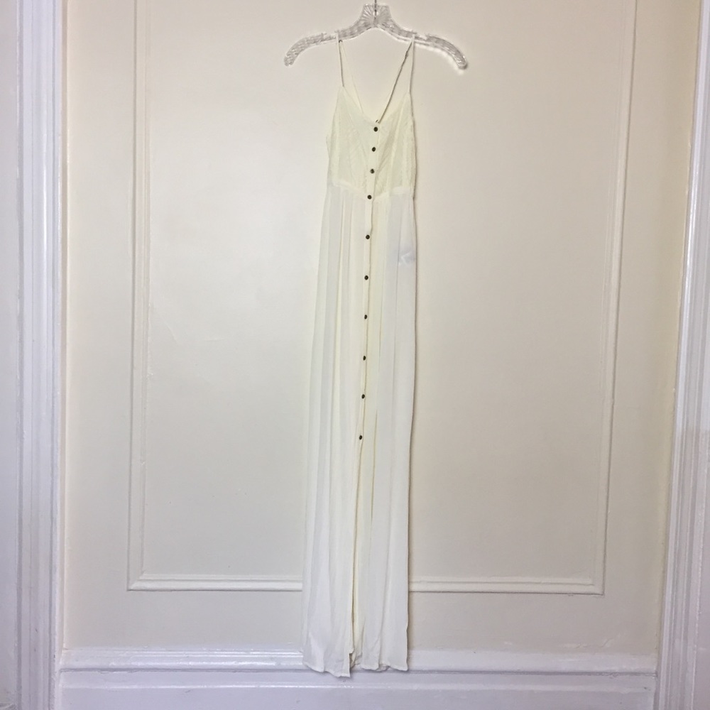 Foxy Cream Maxi Empire Waist Dress Sz XS